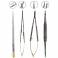 Kit Microcirugía 18cm TC / Acero, Pinzas, Porta-Agujas y Tijeras, Puntas Rectas, 4 piezas Masters